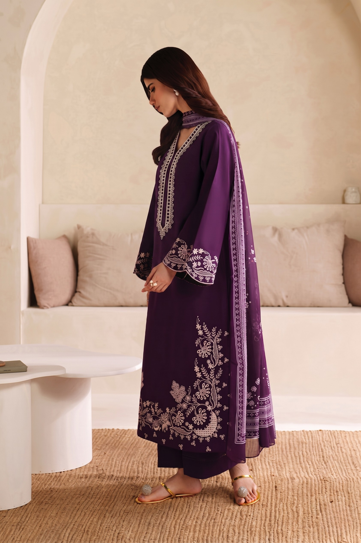 3PC LAWN EMBROIDERED SS-101