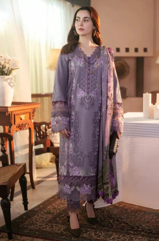 Jade - 3PC Lawn Chikankari Embroidered Shirt with Chiffon Printed Dupatta and Trouser - SS01150