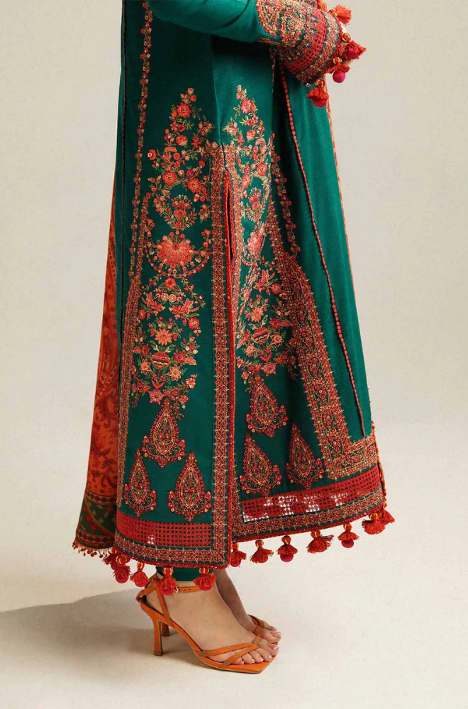 Hussain Rehar - 3PC Lawn Embroidered Shirt with Lawn Printed Dupatta and Trouser t - SS02490