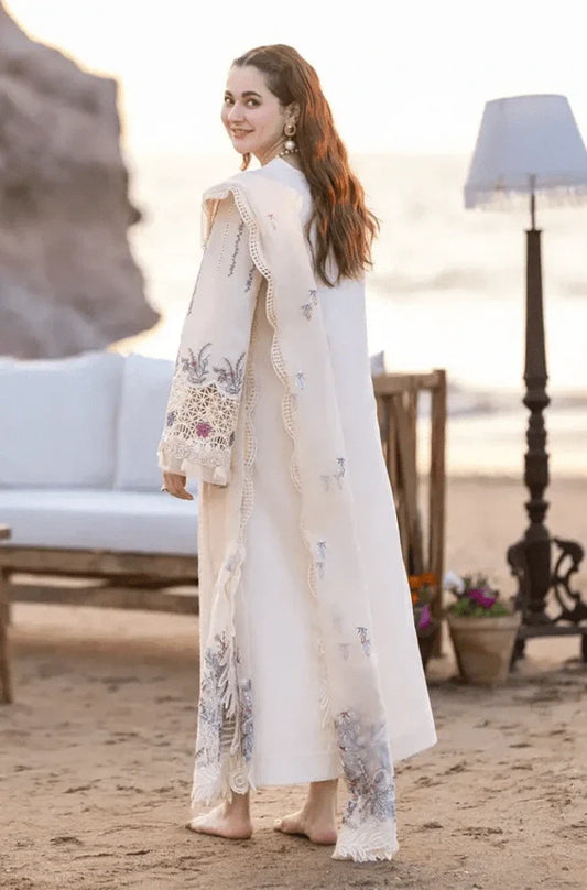 Qalamkar - 3PC Lawn Chikankari Embroidered Shirt with Lawn Embroidered Dupatta and Trouser - SB0084
